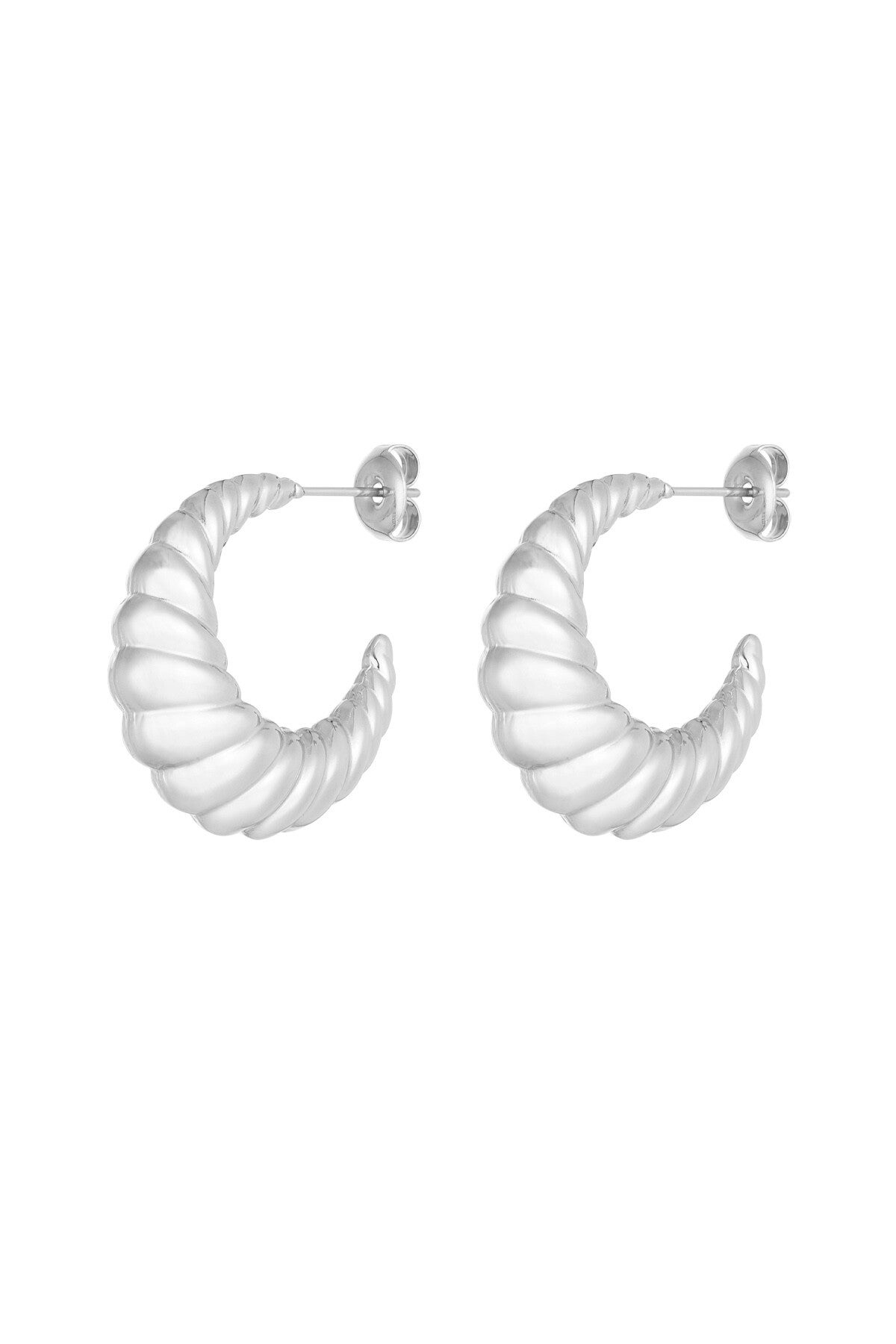 Summer-Oorbel: croissant - zilver