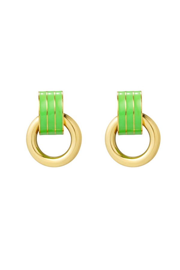 Anemoon Summer-Oorbel: double layer - green