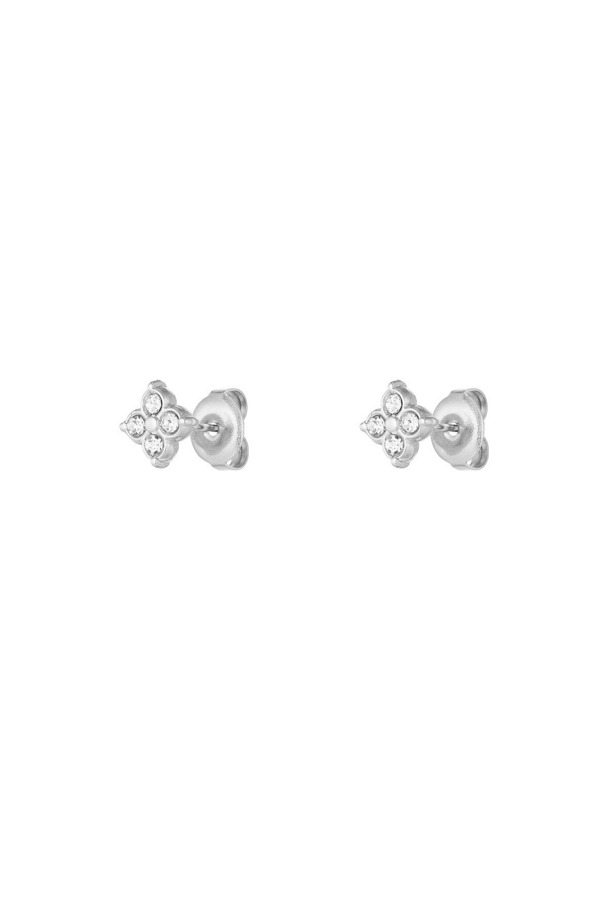 Summer-Oorbel: sparkle with stones - zilver