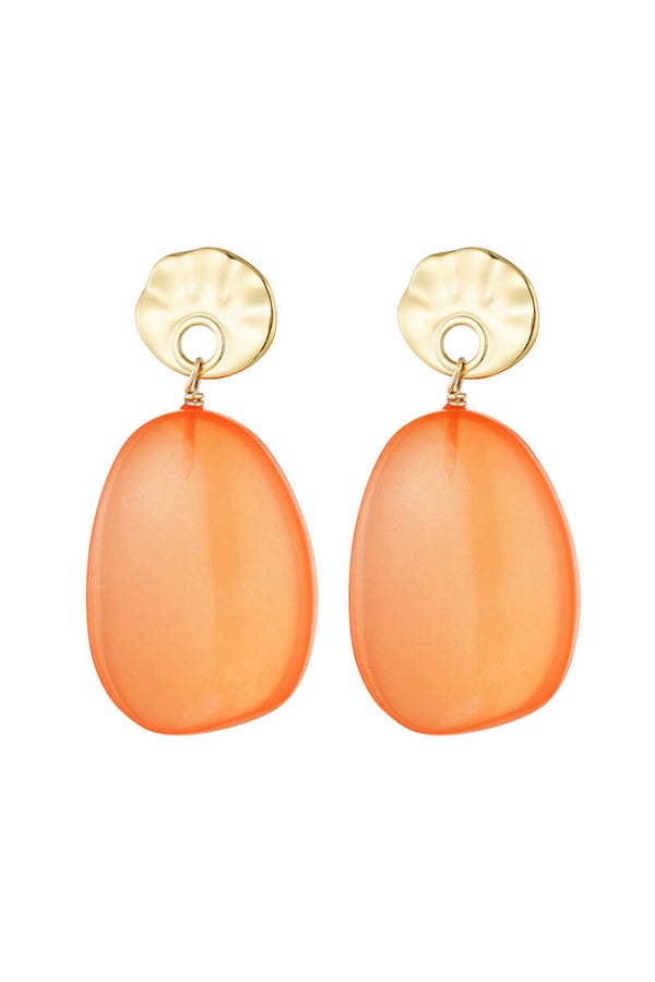Summer-Oorbel: round and oval - Oranje