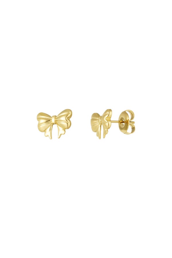Summer-Oorbel: cute bow - goud