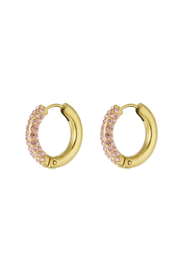 Summer-Oorbel: Shiny Rings - roos