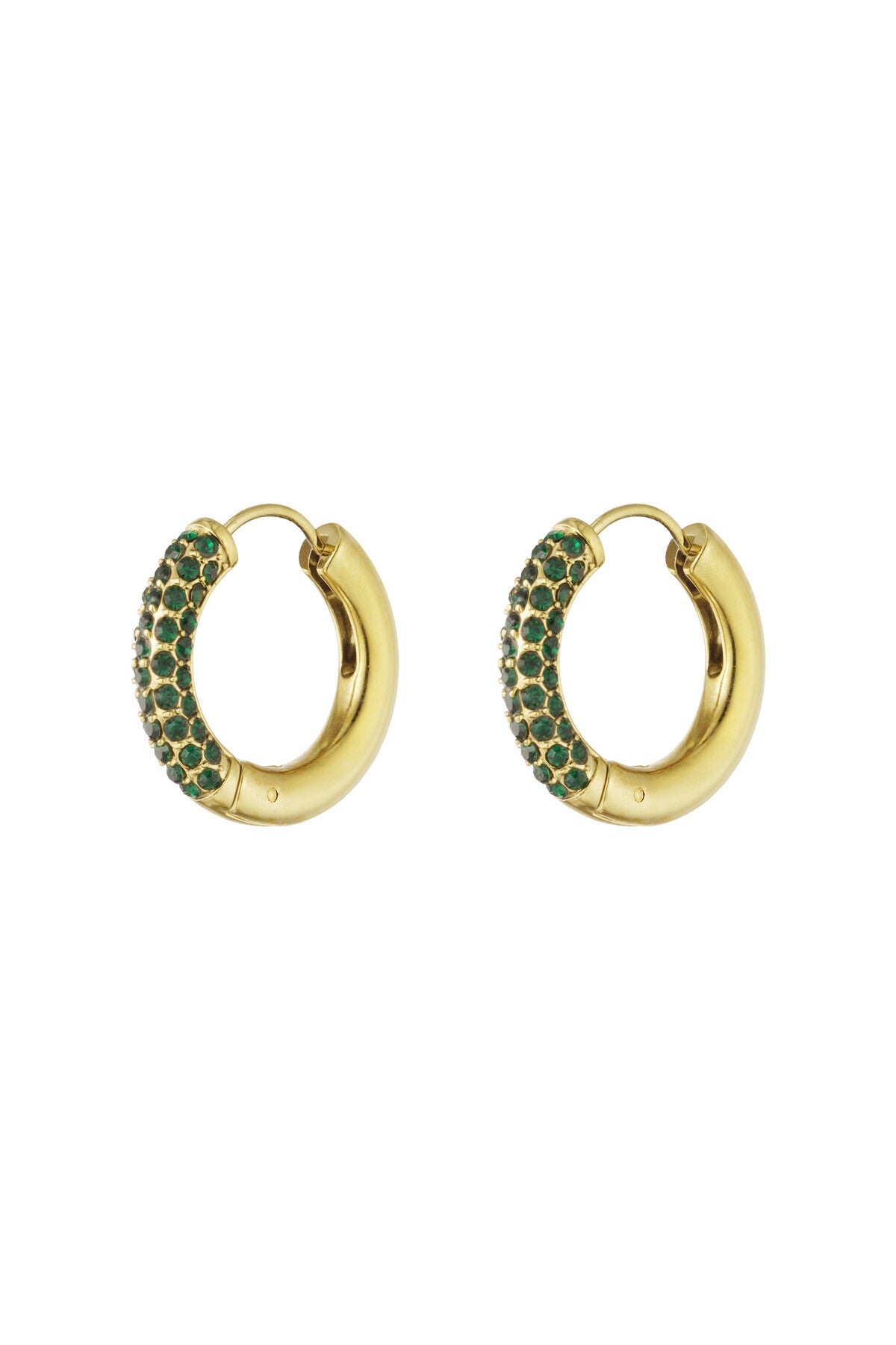 Summer-Oorbel: Shiny Rings - groen