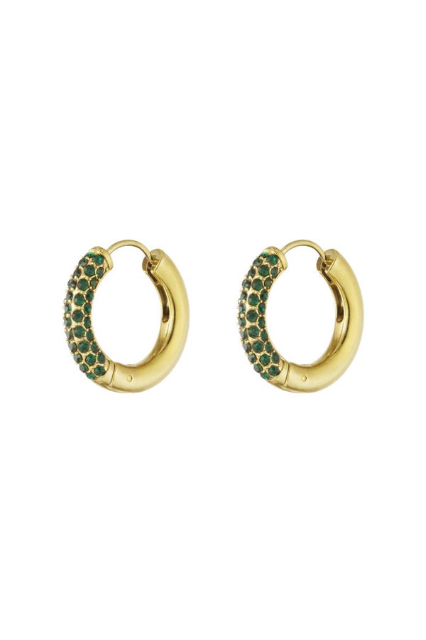 Summer-Oorbel: Shiny Rings - groen