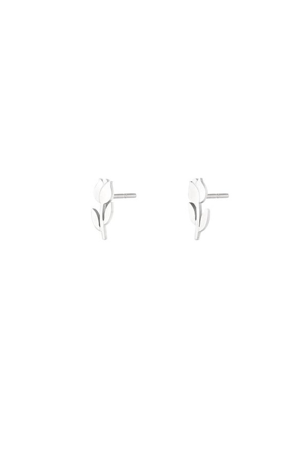 Labb Summer-Oorbel: tulip - zilver