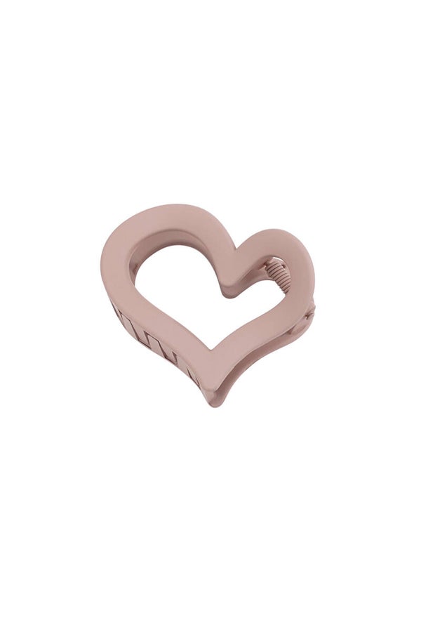 Hair clip deformed heart matt - pink