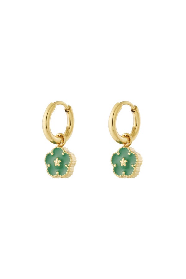 Sjampoo Oorbel: Mini bloemen - Groen