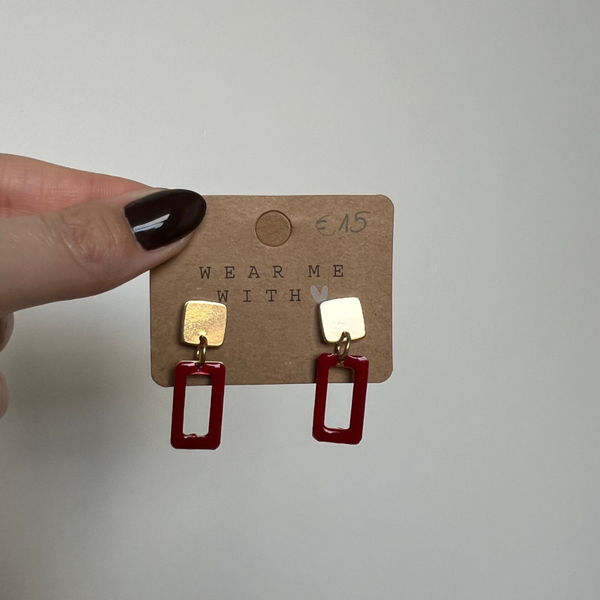 Herfst26-oorbel: Rechthoek