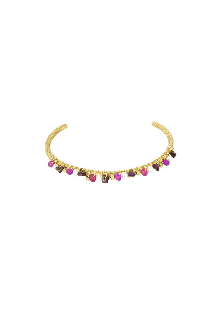 Sales: beady bangle roze
