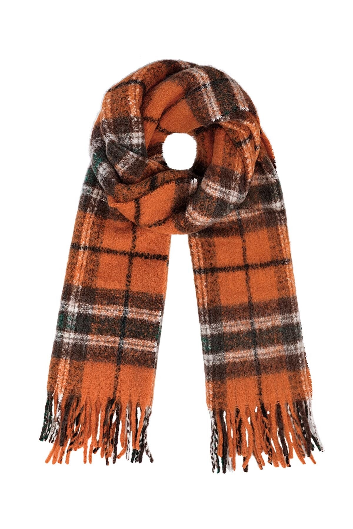 Sales: Sjaal colorful check - orange