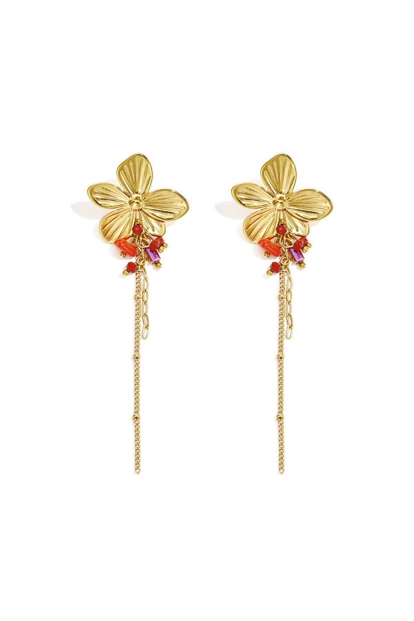 Herfst26-oorbel: Bloem party