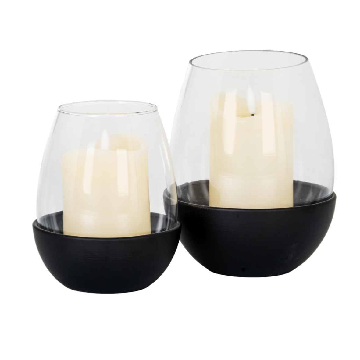 Neris Large Candle Holder With Glass Goblet