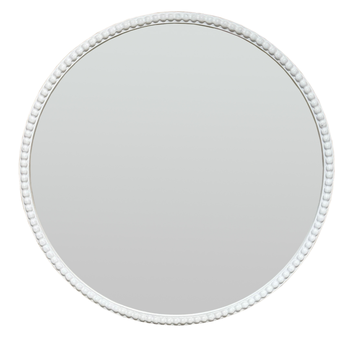 Washed Wood Framed Beaded Mirror