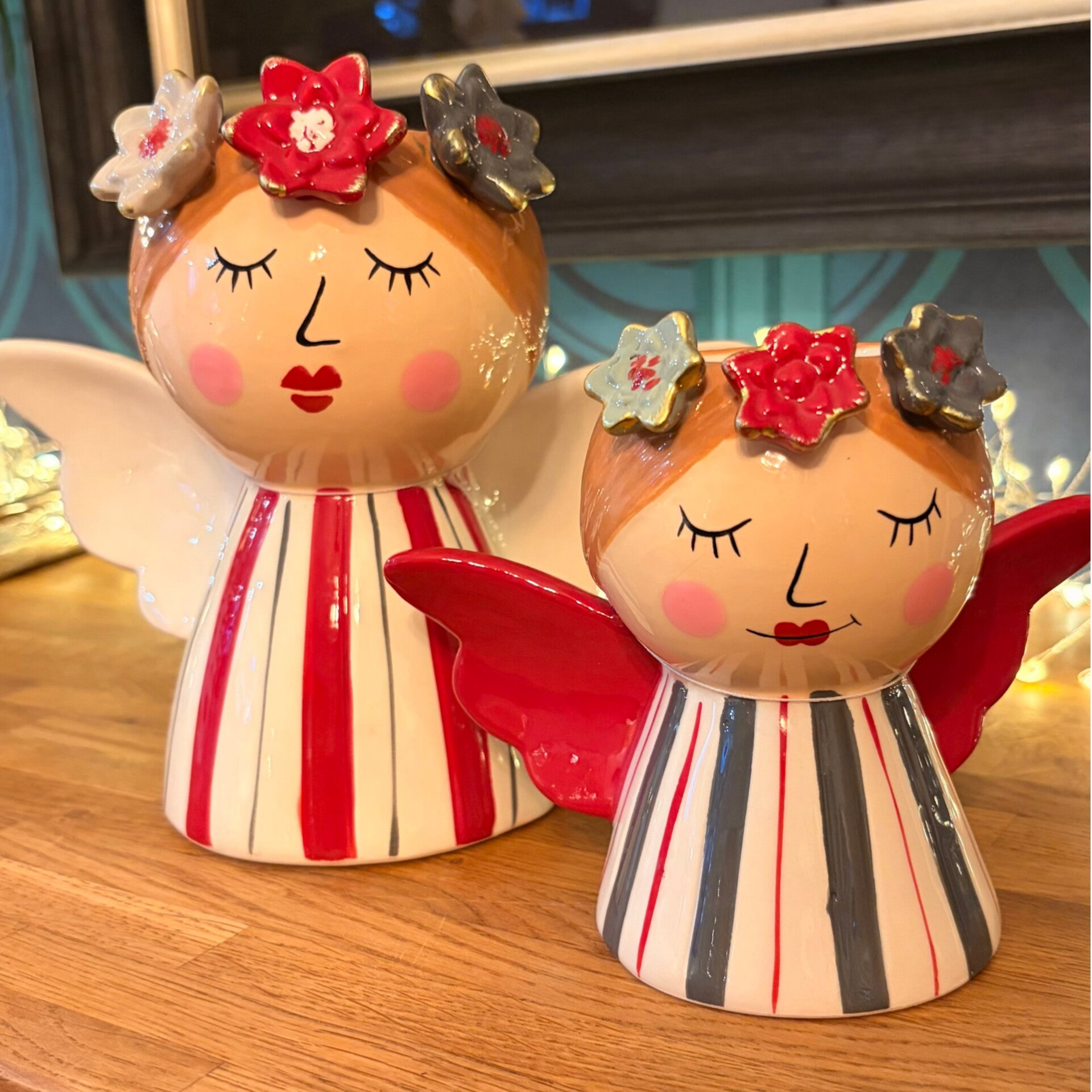 Medium ceramic Angel tea light