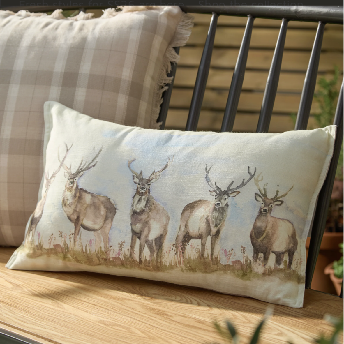 Moorland Stag Reversible Outdoor Cushion Nut