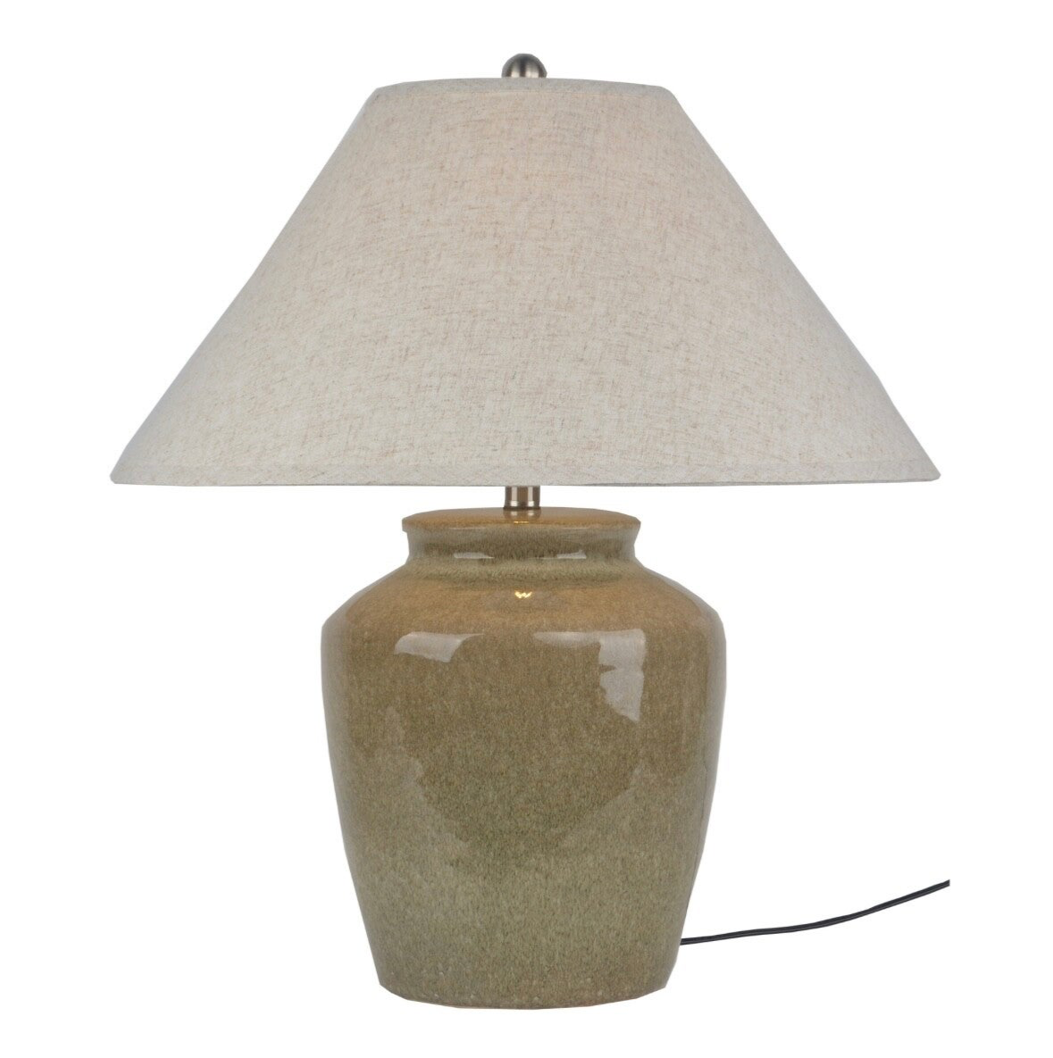 Mottura Ceramic Table Lamp With Edged Linen Shade