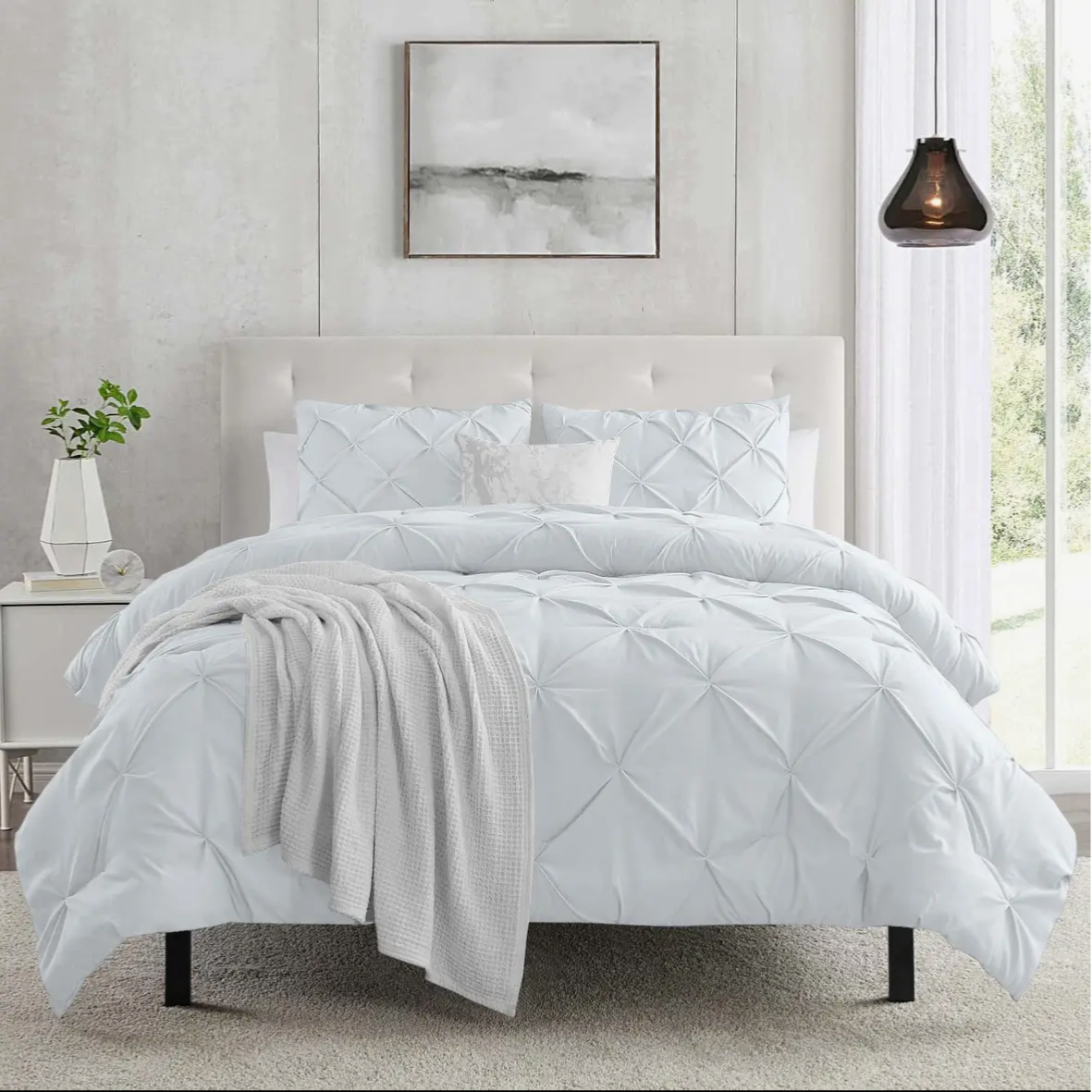 Pintuck duvet cover set - WHITE