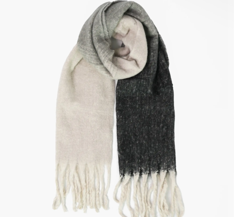 Ana Grey Colour Block Heavyweight Scarf