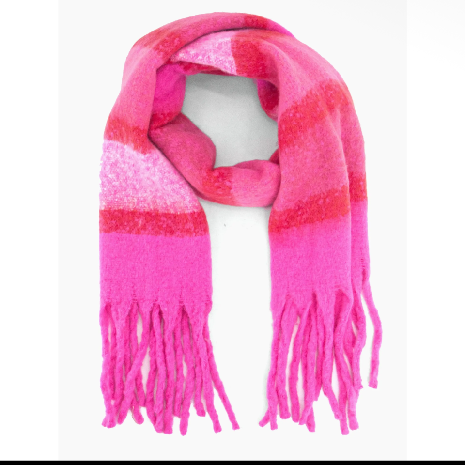 Blair Heavyweight Scarf - Fuchsia, Colour Block Stripe