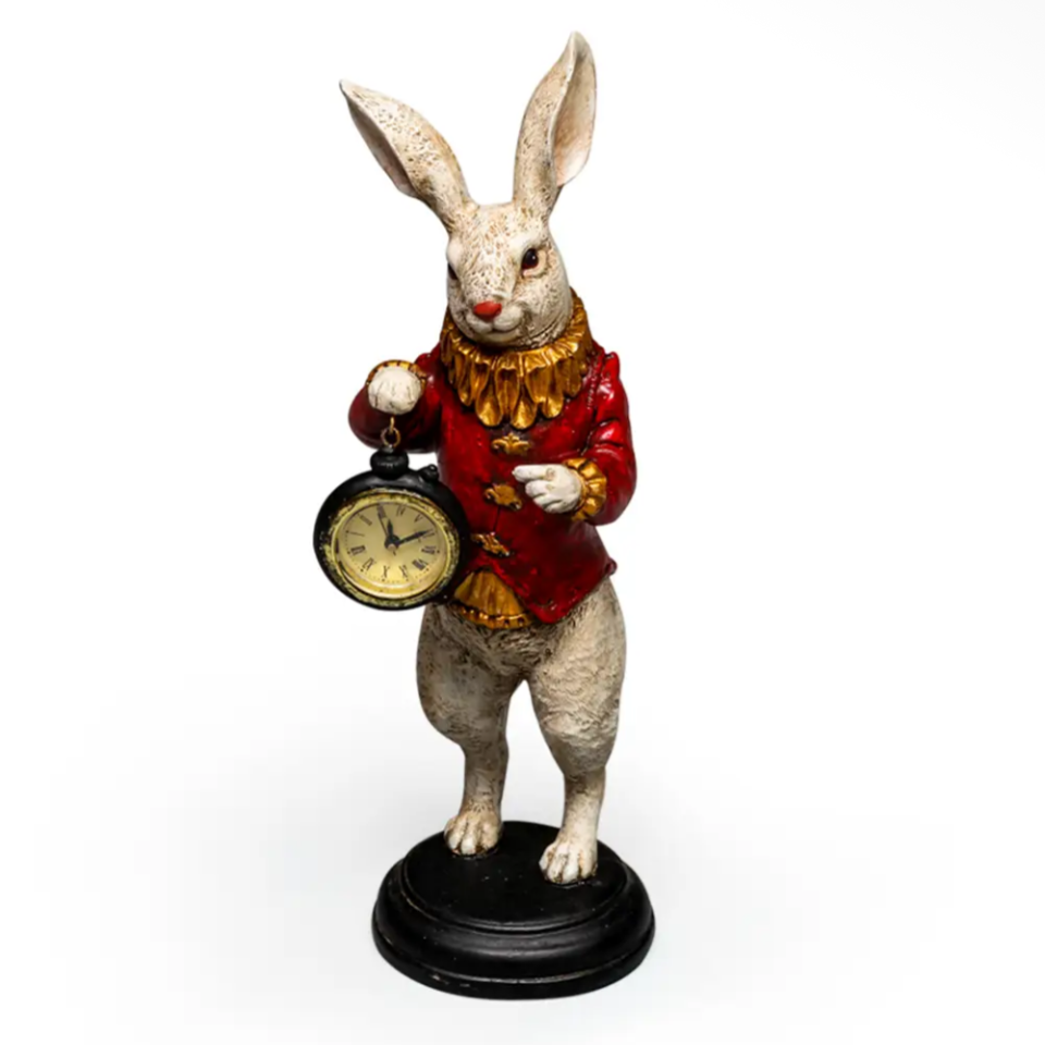 The White Rabbit Standing Clock Figure - Red