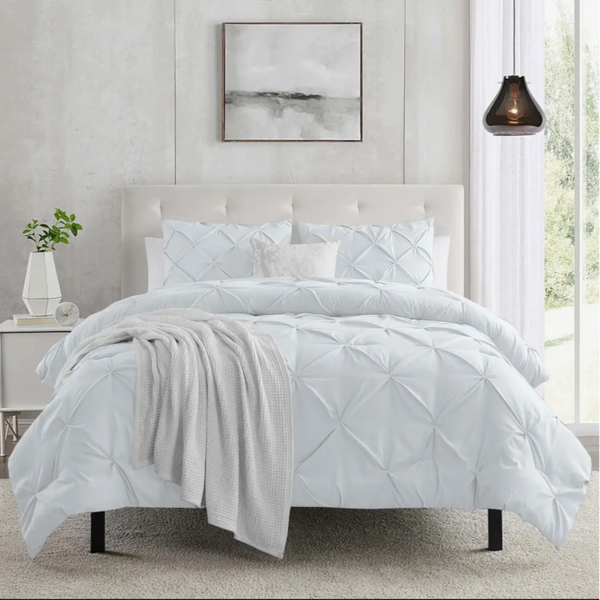 Pintuck duvet cover set - WHITE