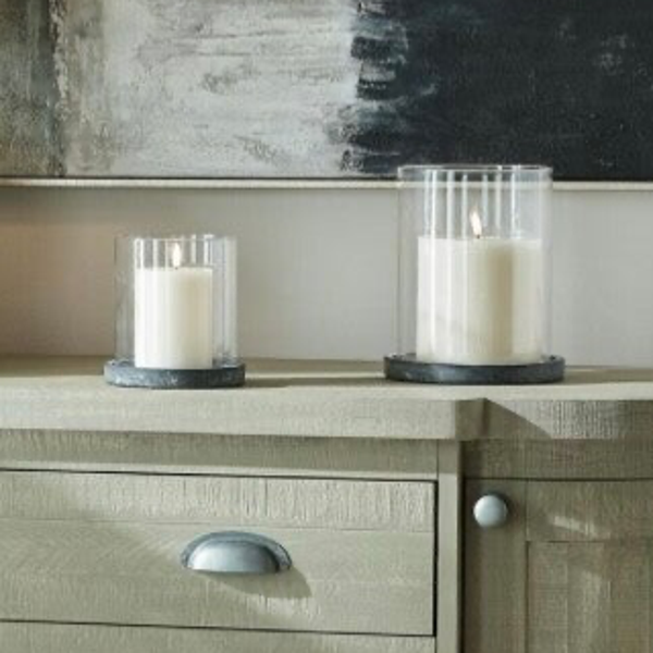 Amalfi Grey Hurricane Lantern