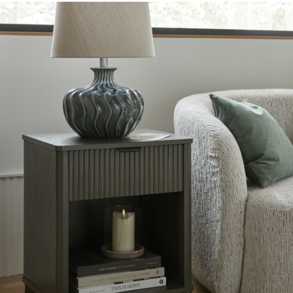 Veyla Ceramic Table Lamp With Linen Shade