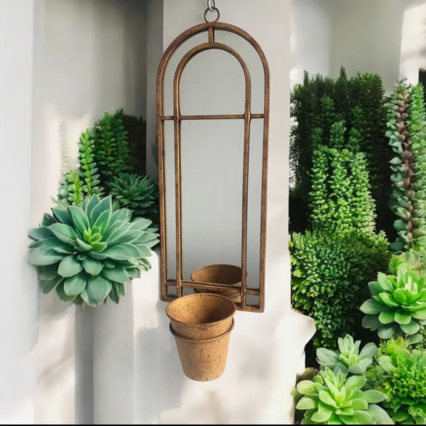 Wall Mirror With Single Planter
