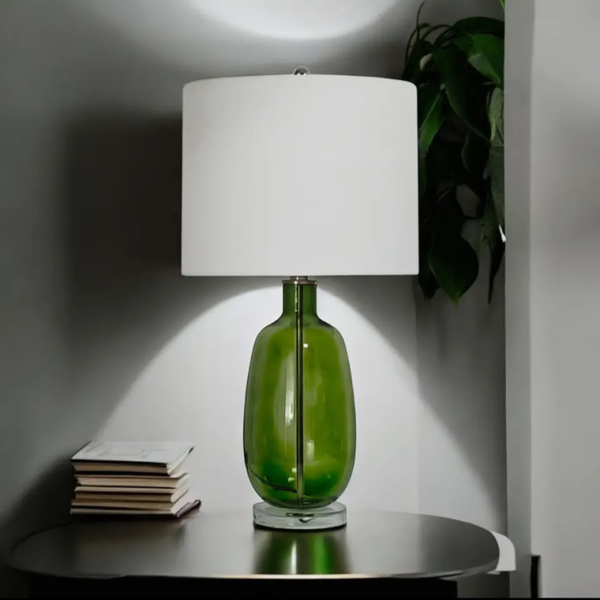 Acacia Home 62cm Ceramic White and Green Table Lamp