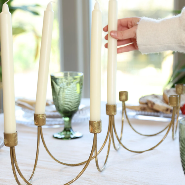 Ornate Golden Wave Dinner Table Decoration Centrepiece Décor Candle Holder