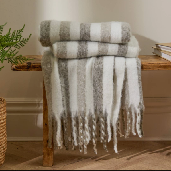 Beechwood striped throw