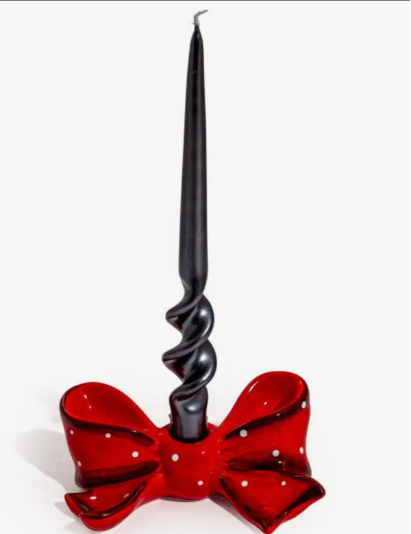 Ruby Red Bow Candle Holder