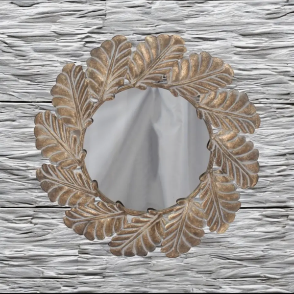 Round leaf Framed Mirror
