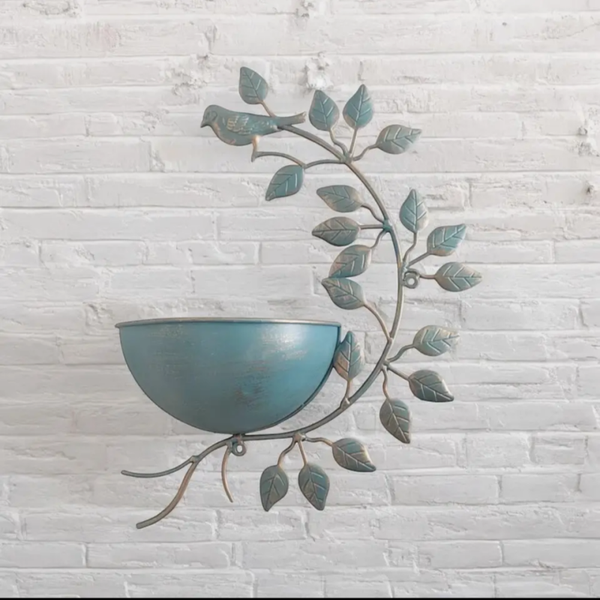 Blue Gold Metal Deco Garden Wall Planter