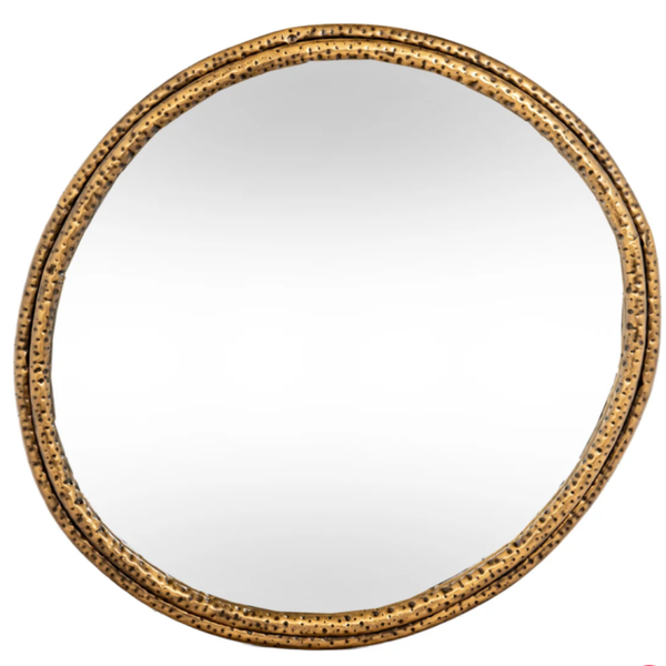 Nahla Medium Mirror with Dimpled Frame