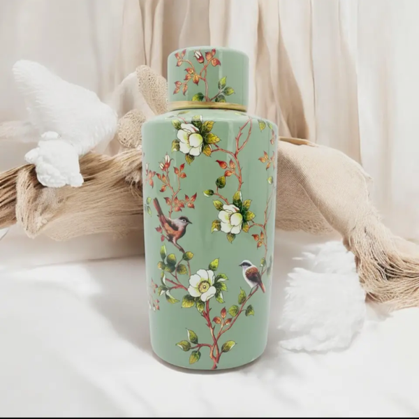 Cherry blossom ginger jar