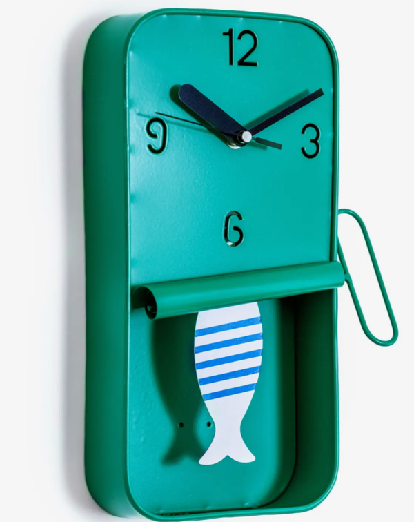 Sardine wall clock - green