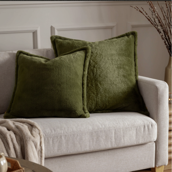 Kallu Faux Fur Cushion Olive