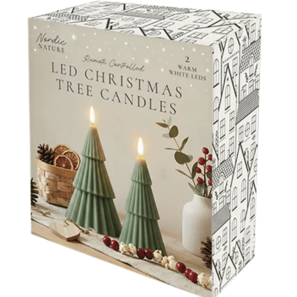 SET OF 2 LED CHRISTMAS TREE CANDLES