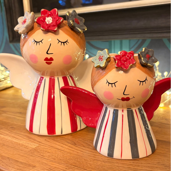 Medium ceramic Angel tea light