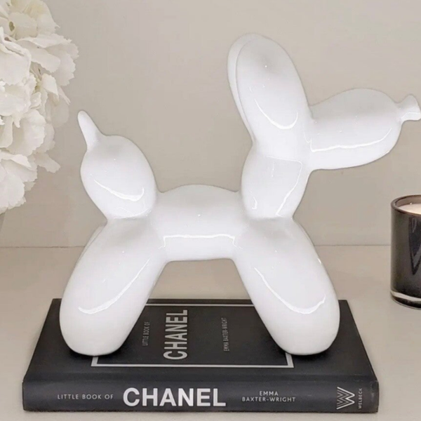 Patrice Cream Standing Balloon Dog Ornament
