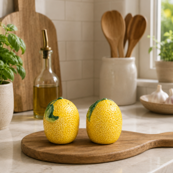 Mediterranean Lemon Salt and Pepper Shakers
