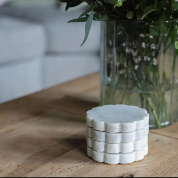 Ada white marble coasters