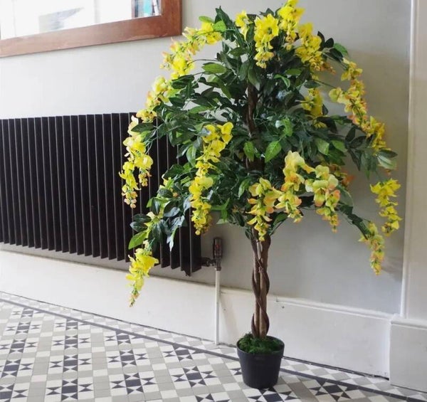 Artificial 120cm Yellow Flowering Wisteria Tree