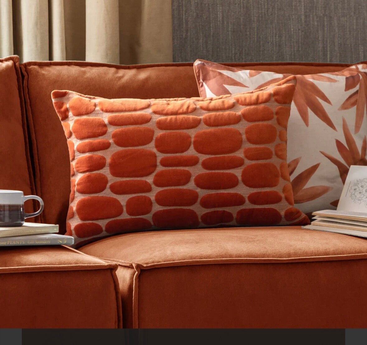 Boulder Embroidered Cushion - sunset