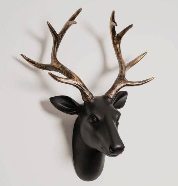 Black and gold stag head