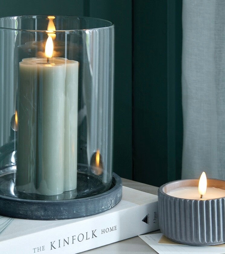 Amalfi Grey Large Hurricane Lantern