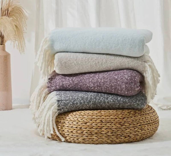 Aisling Faux Mohair Fringed Throw