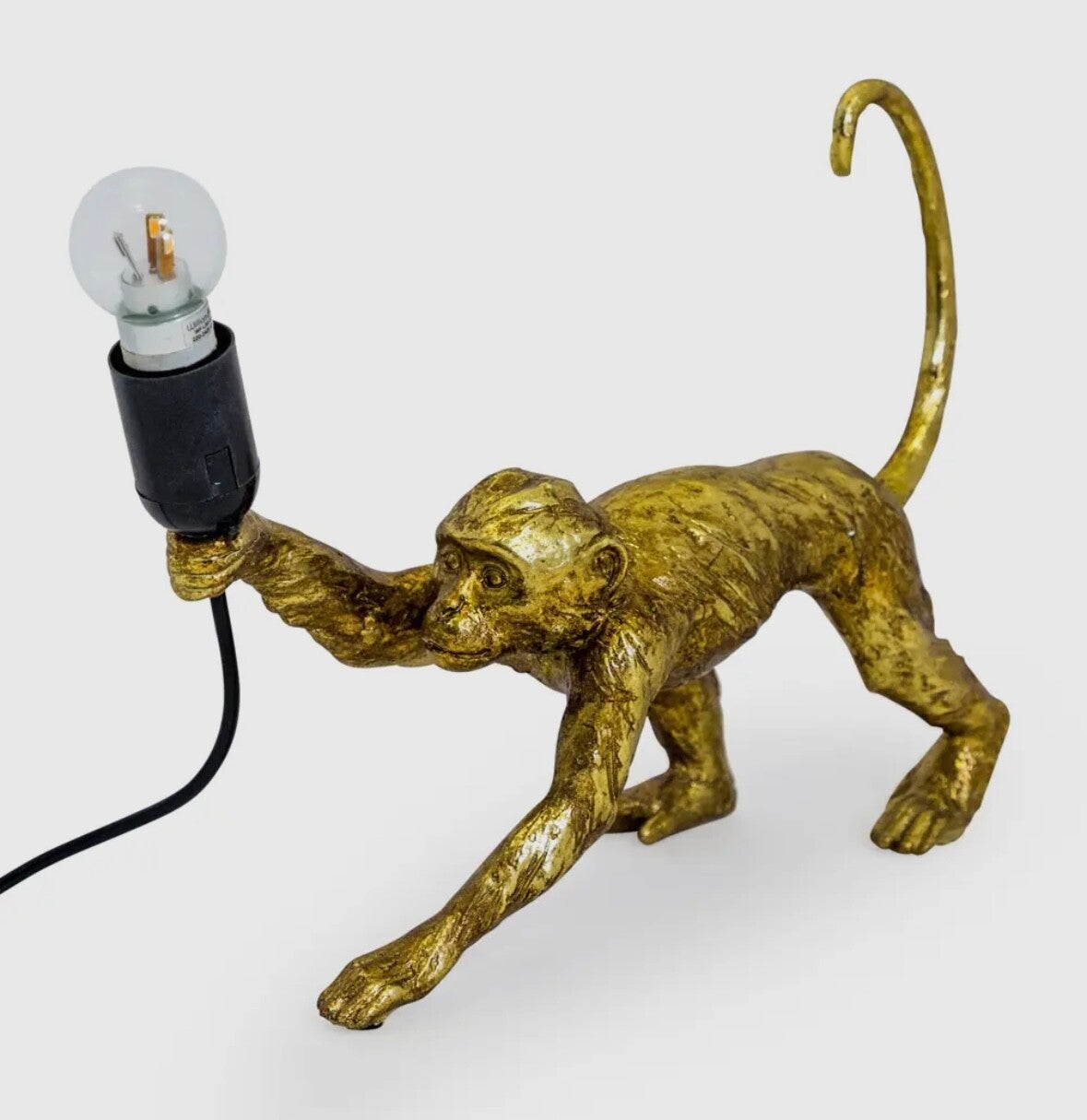 Antique Gold Monkey Lamp