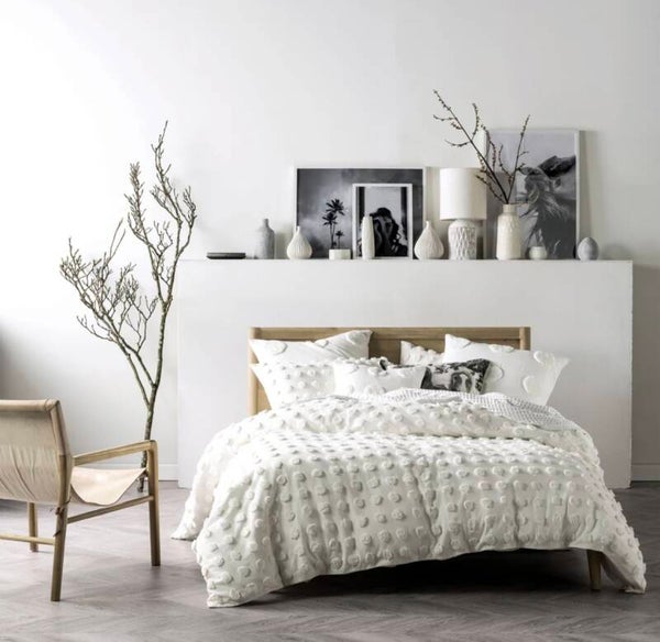 Haze Tufted 100% Cotton Duvet Cover Set White
